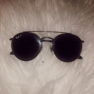 Black Circle Double Rim Polarized Ray Ban 58 mm